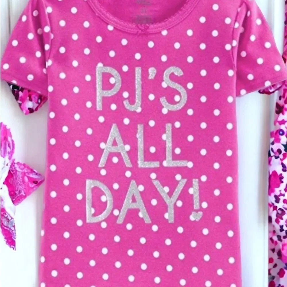 Simple Joys l Girls PJ Set l PJ’s All Day l Pink & White Polka Dotted l 5T l EUC